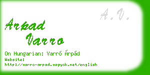 arpad varro business card